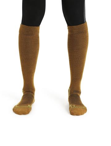 Clove / Silent Gold Icebreaker Merino Ski+ Ultralight Over the Calf Men's Socks | AU 1017DFMN